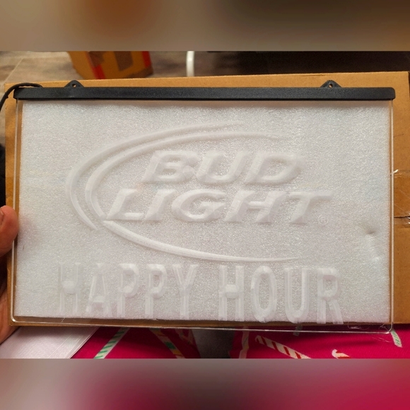 Budlight Happy Hour Etched Neon LED sign- New in box - Picture 1 of 2